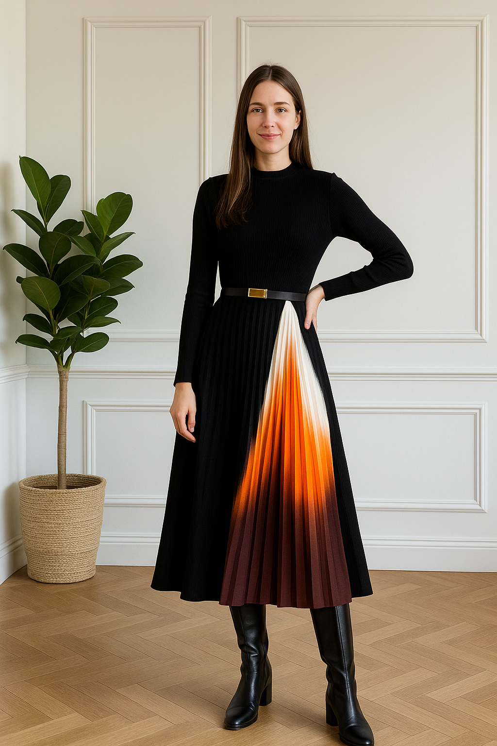 Eclipse Pleated Dress