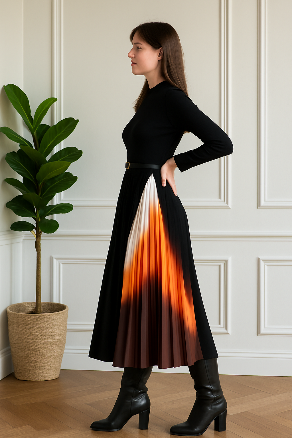 Eclipse Pleated Dress