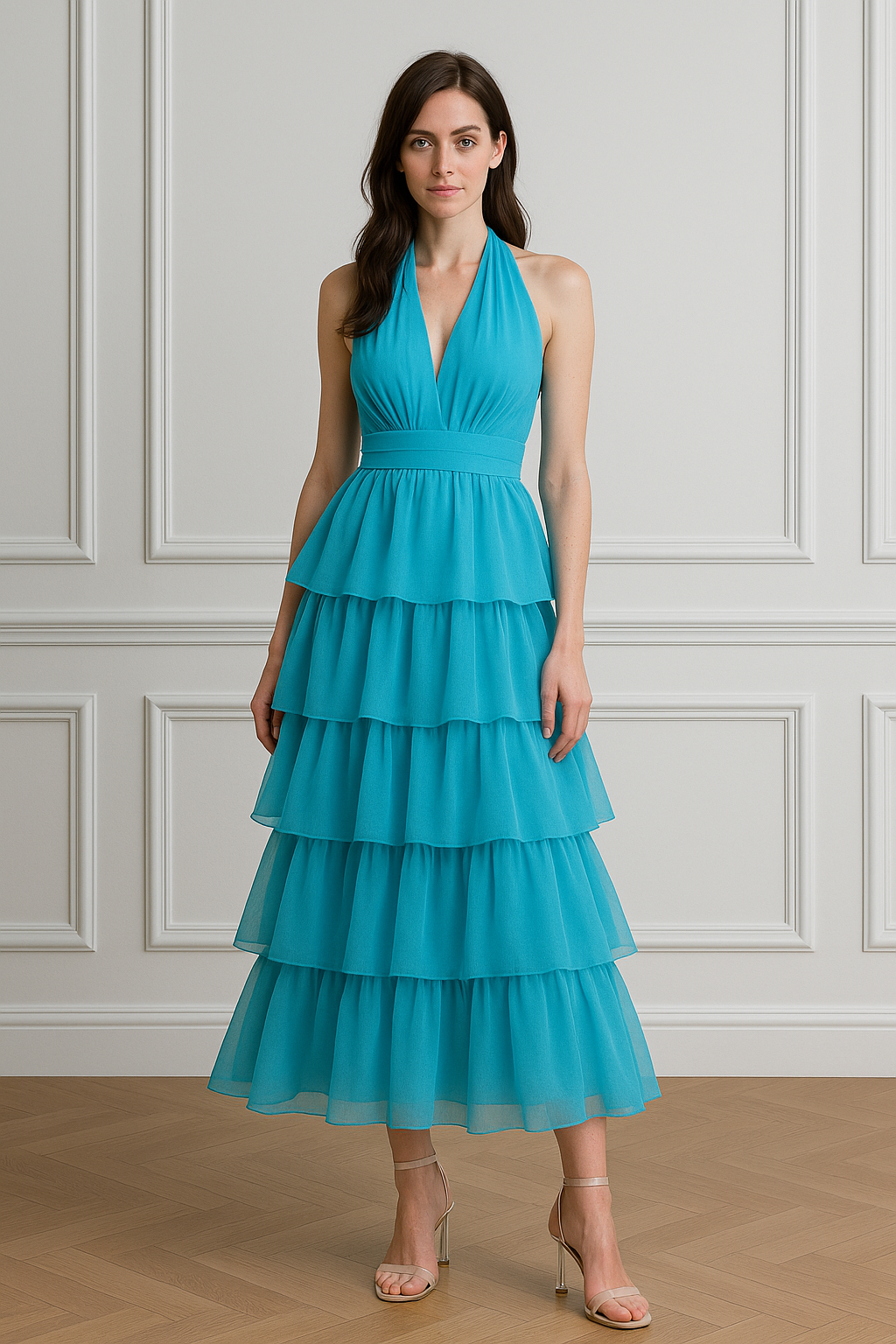 Azure Tiered Dress
